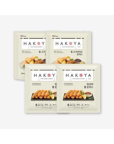 LF몰 [바사삭세트] 하코야 롱돈까스 2팩 + 하코야 통고구마치즈돈까스 2팩