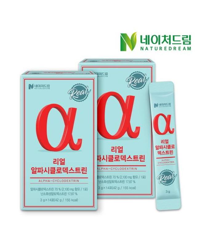 네이처드림 리얼 알파시클로덱스트린 3g x 14포 2박스 / 알파CD 제로파우더 착용컷