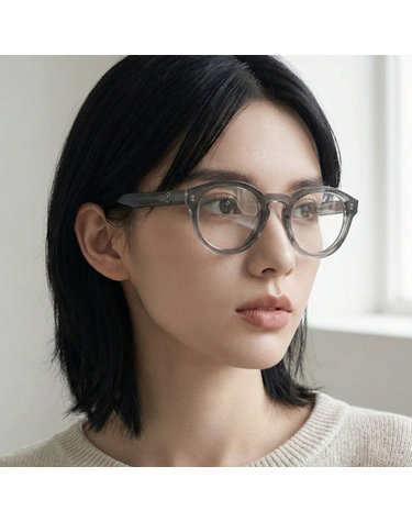 몽클레어 안경테 ML5006 020 그레이 반투명 호피 뿔테 남자 여자 명품 라운드 패션