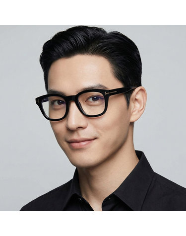 톰포드 안경테 TF5542B 001 블루라이트차단 사각 블랙 두꺼운 명품 뿔테