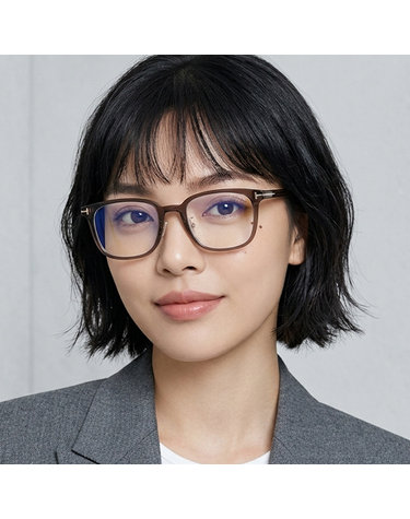 톰포드 안경테 TF5998KB 045 블루라이트차단 반투명 브라운 여자 남자 명품 뿔테