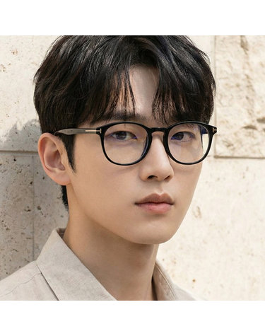톰포드 블루라이트차단 안경테 TF5680FB 001 뿔테 명품 아시안핏