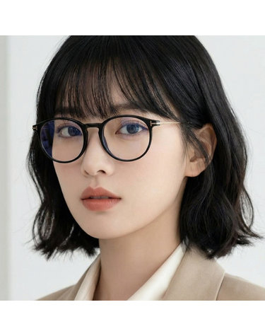 톰포드 블루라이트차단 안경테 TF5759B 001 원형테 명품 뿔테 시력보호