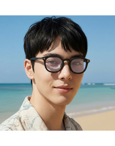 톰포드 선글라스 TF1151D 02Y 명품 아시안핏 무광 블랙 뿔테 라이트 퍼플 틴트 렌즈