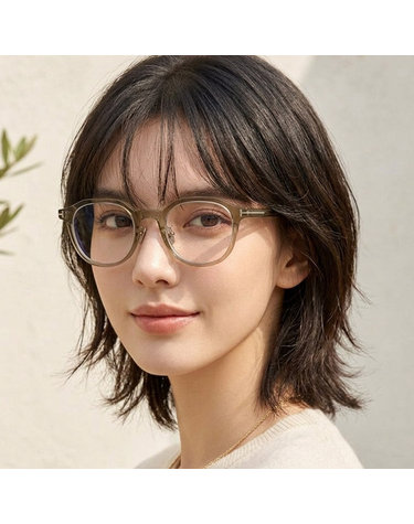 톰포드 블루라이트차단 안경테 TF6011KB 045 클리어 브라운 투명 뿔테 아시안핏 라운드