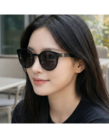 구찌 선글라스 GG1339SK 001 라운드 뿔테 오버사이즈 원형 명품 아시안핏