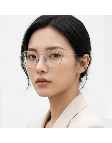 레이밴 안경테 RB8165V 1224 잭 티타늄 라운드 은테 여자 남자