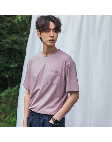 [DE LUXE] TENCEL POCKET HALF T DLX8004 (7color)