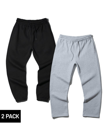 [2PACK] 앨빈클로 무지 더블코튼 조거/세미와이드 트레이닝 팬츠 2종 패키지