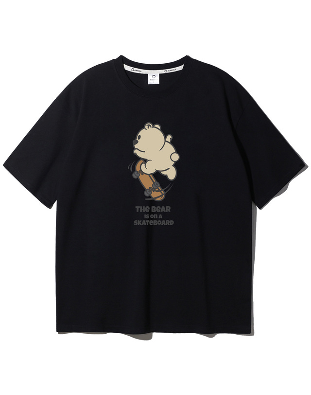 앨빈클로 앨빈클로 스케이트 곰돌이 오버핏 반팔티 AST3772 (3 COLOR) 착용컷