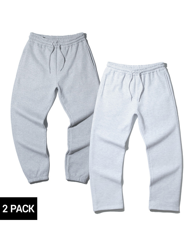 앨빈클로 [2PACK] 앨빈클로 무지 더블코튼 조거/세미와이드 트레이닝 팬츠 2종 패키지 착용컷