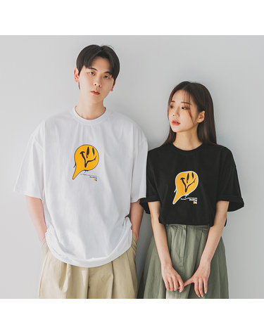 앨빈클로 플로우 다운 스마일링 오버핏 반팔티 AST4832 (3COLOR)
