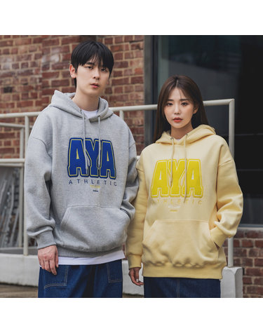 앨빈클로 어슬레틱 옐로우 오버핏 후드티 AVH722 (3 COLOR)