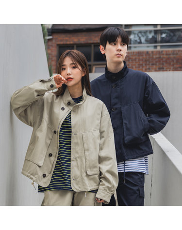 앨빈클로 드로우 스트링 버튼 집업 자켓 DLX642 (2 COLOR)