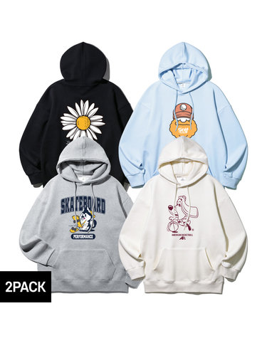 [2PACK] 앨빈클로 BEST&NEW 더블코튼 후드티 4종 택2 패키지