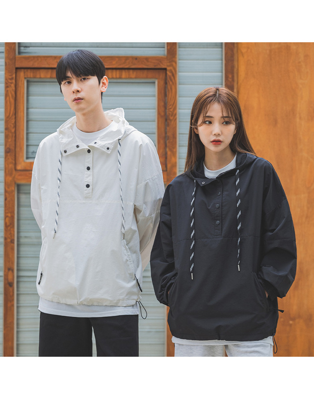 앨빈클로 [DE LUXE] 앨빈클로 버튼 아노락 바람막이 자켓 DLX649 (3 COLOR) 착용컷