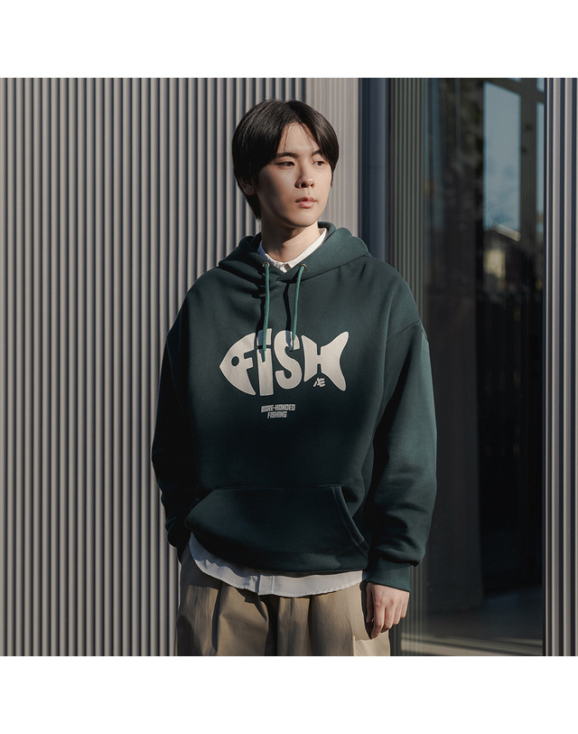 앨빈클로 앨빈클로 피쉬 오버핏 후드티 AVH536 (4 COLOR) 착용컷