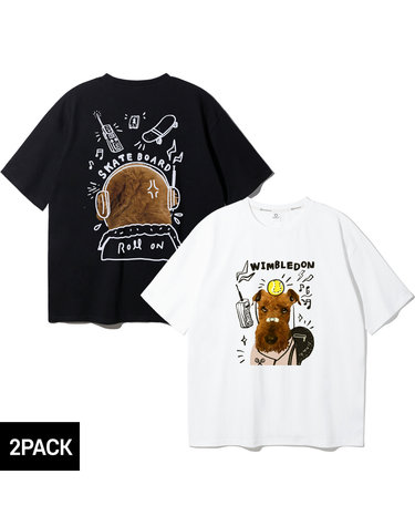 [2PACK] 앨빈클로 윔블던 ROLL ON 오버핏 반팔티 2종 패키지