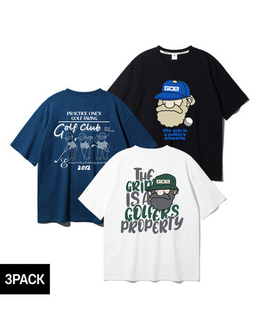 [3PACK] 앨빈클로 마틴 골프 오버핏 반팔티 3종 패키지