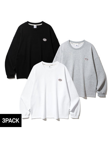 [3PACK] 앨빈클로 와펜 오버핏 긴팔티셔츠 3종 패키지