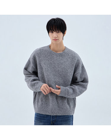 [DE LUXE] 앨빈클로 울 혼방 데일리 보카시 라운드 니트 DLX1514 (3 COLOR)