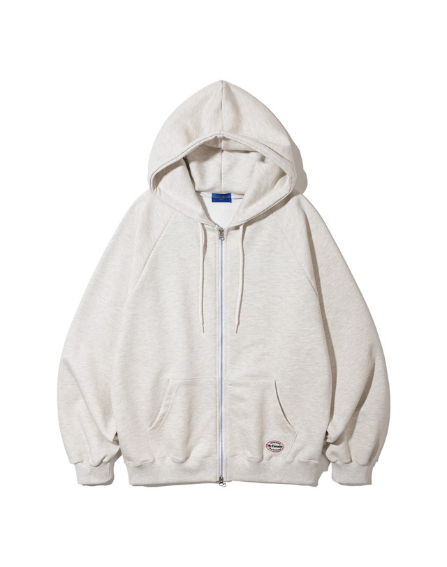 앨빈클로 [DE LUXE] 앨빈클로 와펜 포인트 오버핏 투웨이 후드집업 DLX533 (5 COLOR) 착용컷