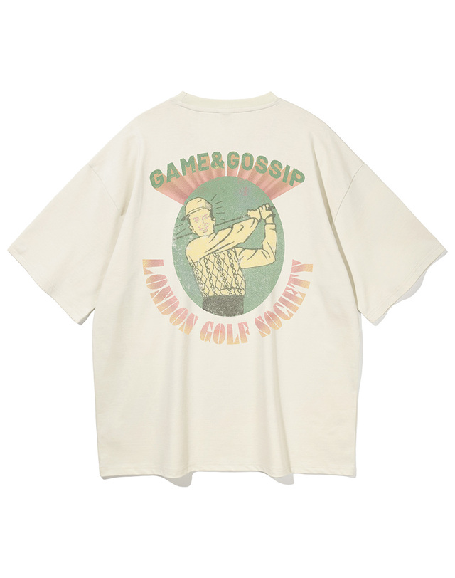 앨빈클로 [피치]앨빈클로 LONDON GOLF CLUB 오버핏 반팔티 AST4579 (3 COLOR) 착용컷