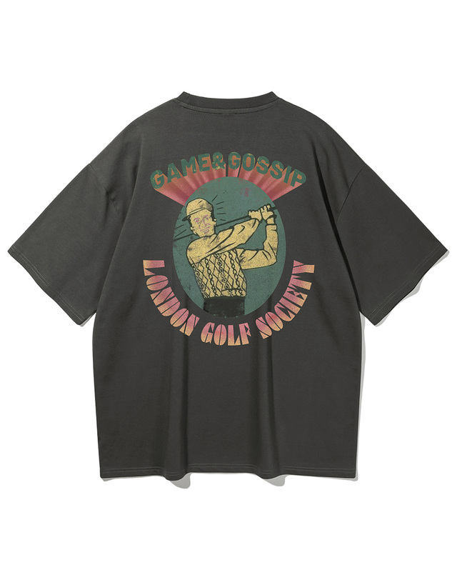 앨빈클로 [피치]앨빈클로 LONDON GOLF CLUB 오버핏 반팔티 AST4579 (3 COLOR) 착용컷