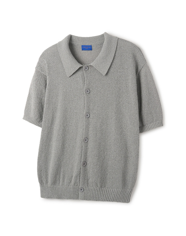 앨빈클로 [DE LUXE] 앨빈클로 워셔블 카라 반팔 버튼 니트 DLX1223 (5 COLOR) 착용컷