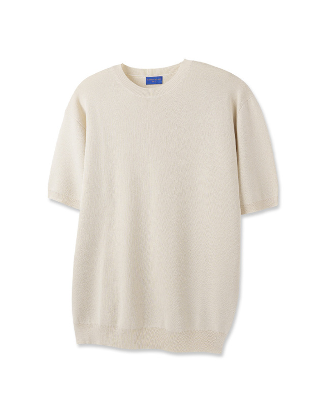 앨빈클로 [DE LUXE] 앨빈클로 쿨 워셔블 데일리 라운드 하프 니트 DLX1210 (6 COLOR) 착용컷