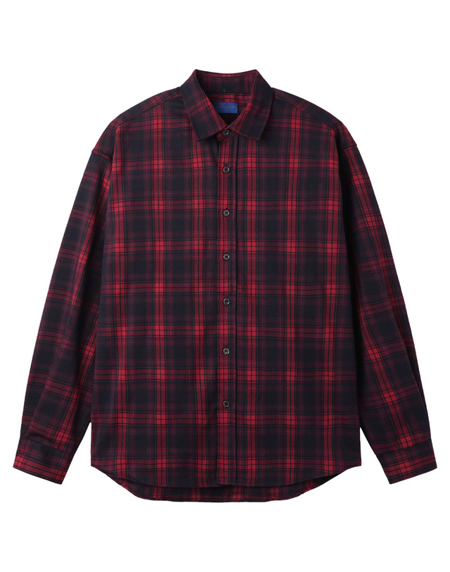 앨빈클로 [DE LUXE] 앨빈클로 유니섹스 세미 오버핏 긴팔 체크 패턴 셔츠 DLX1271 (4 COLOR) 착용컷