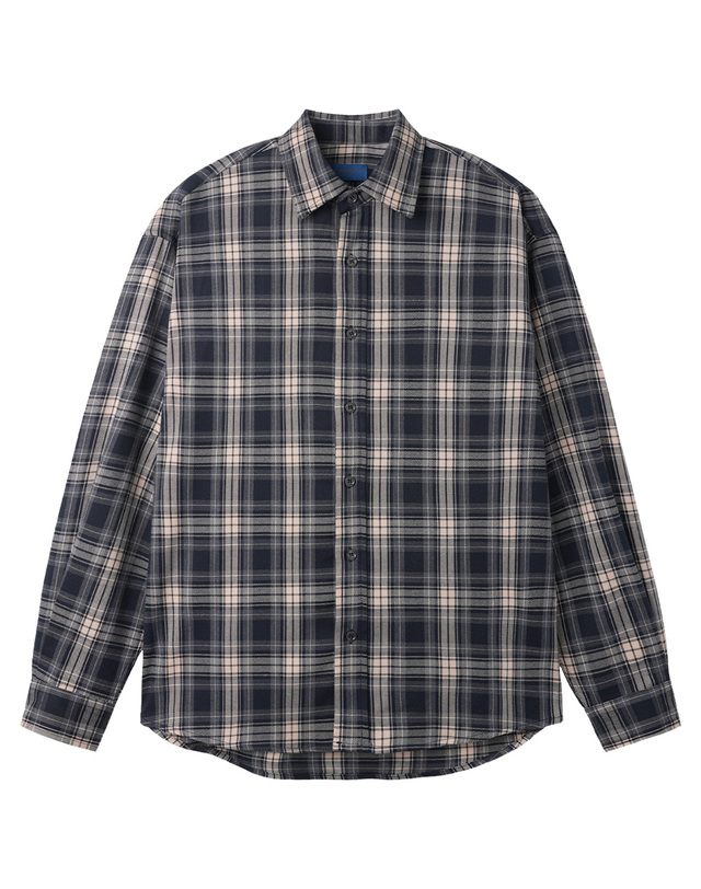 앨빈클로 [DE LUXE] 앨빈클로 유니섹스 세미 오버핏 긴팔 체크 패턴 셔츠 DLX1271 (4 COLOR) 착용컷