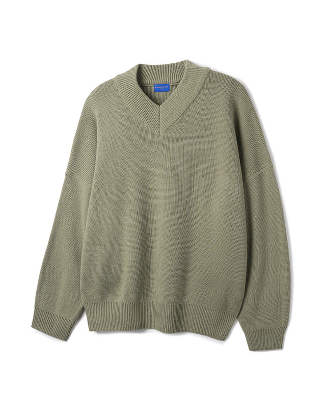 앨빈클로 [DE LUXE] 앨빈클로 더블넥 브이넥 니트 DLX1511 (4 COLOR) 착용컷