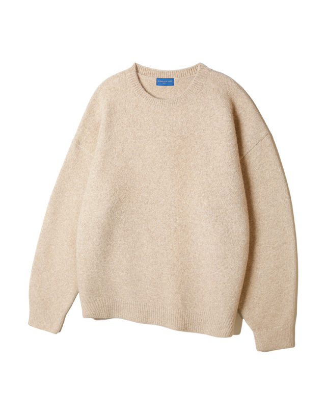 앨빈클로 [DE LUXE] 앨빈클로 울 혼방 데일리 보카시 라운드 니트 DLX1514 (3 COLOR) 착용컷
