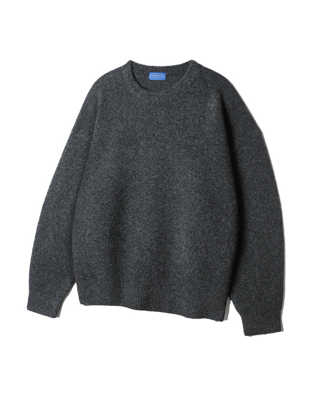 앨빈클로 [DE LUXE] 앨빈클로 울 혼방 데일리 보카시 라운드 니트 DLX1514 (3 COLOR) 착용컷