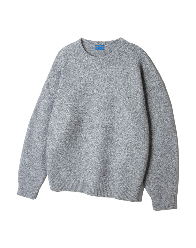 앨빈클로 [DE LUXE] 앨빈클로 울 혼방 데일리 보카시 라운드 니트 DLX1514 (3 COLOR) 착용컷