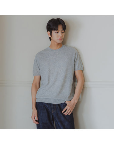 [DELUXE] 앨빈클로 린넨 반팔 라운드 니트 DLX1521 (4 COLOR)
