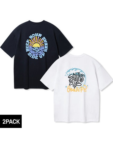 [2PACK] 앨빈클로 SUNNY SIDE UP GOODLIFE 오버핏 반팔티 2종 패키지