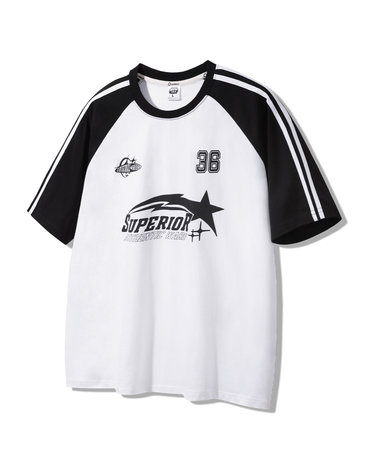 앨빈클로 SUPERIOR 레글런 배색 트랙 오버핏 반팔티 AST4819 (2 COLOR)