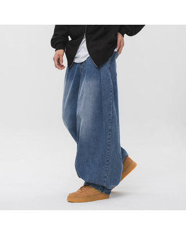 앨빈클로 핀턱 워시드 벌룬 데님 팬츠 DLX2969 (2 COLOR)