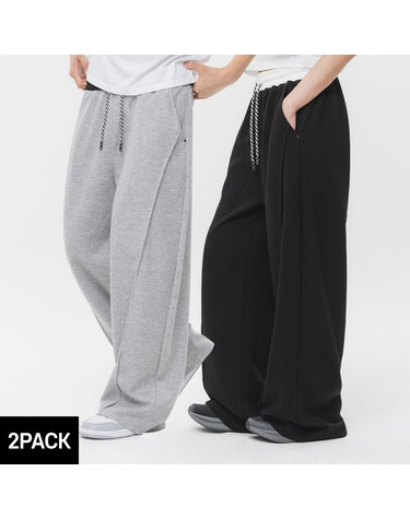 [2PACK] 앨빈클로 스트링 포인트 밴딩 컬러 스웨트 팬츠 2종 패키지