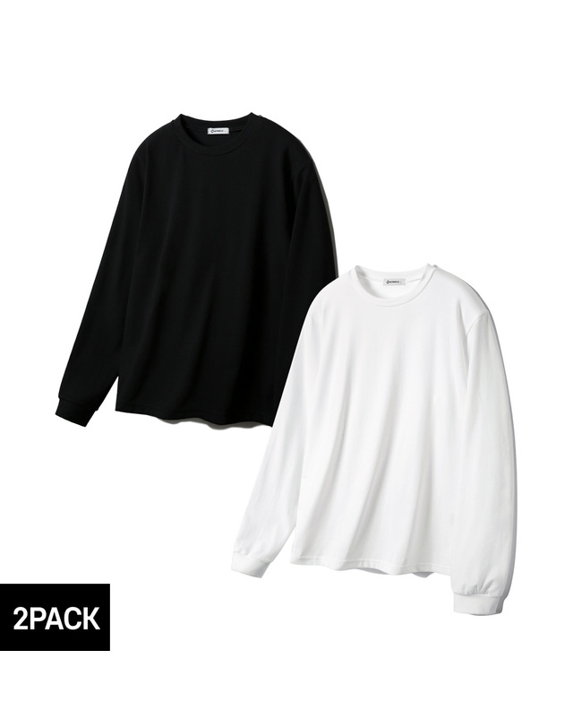 앨빈클로 [2PACK] 앨빈클로 싱글스판 무지 기본핏 긴팔티셔츠 2종 패키지 착용컷