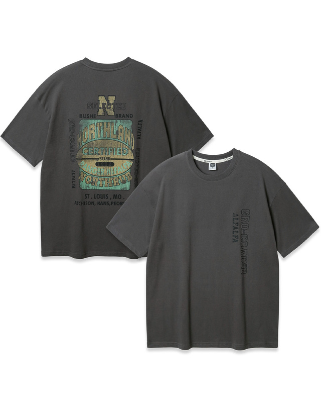 앨빈클로 [피치]앨빈클로 노스랜드 오버핏 반팔티 AST4701 (3 COLOR) 착용컷