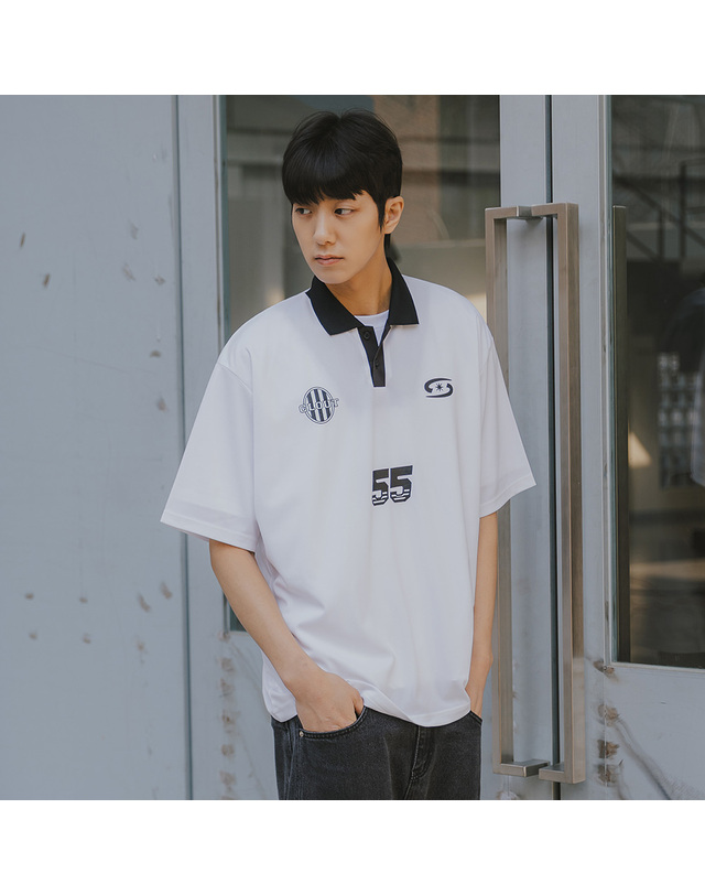 앨빈클로 앨빈클로 메쉬 카라 반팔티 AST4202 (2 COLOR) 착용컷