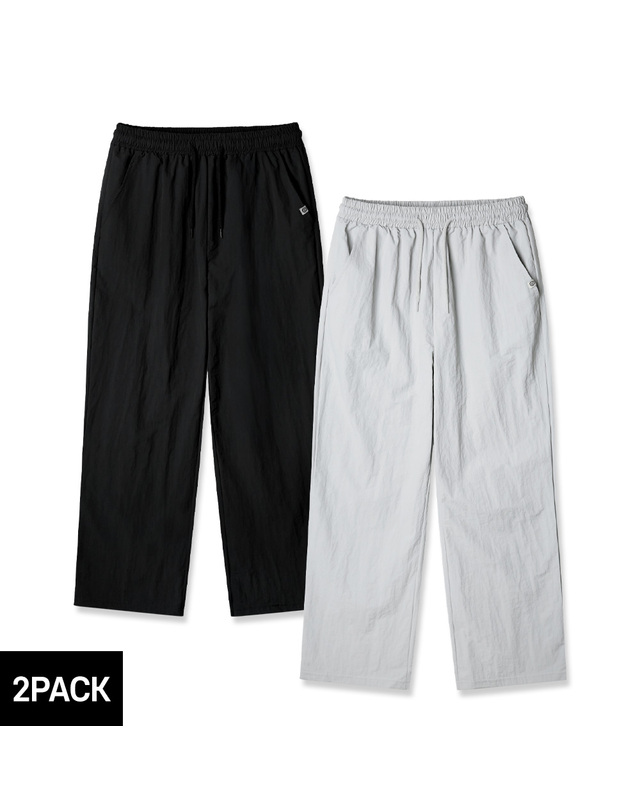 앨빈클로 [2PACK] 앨빈클로 세미와이드 프리미엄 나일론 팬츠 2종 패키지 착용컷