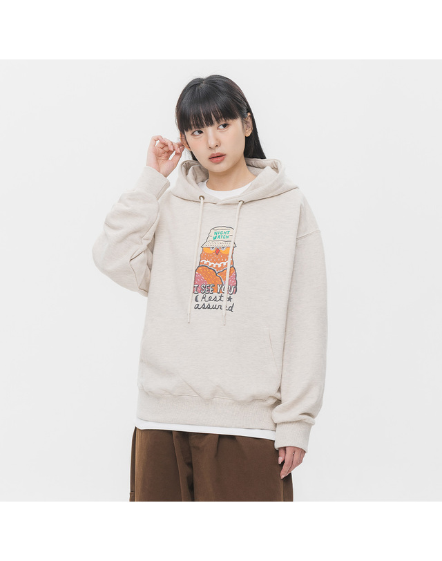 앨빈클로 앨빈클로 NIGHT WATCH OWL 오버핏 후드티 AVH283 (3 COLOR) 착용컷