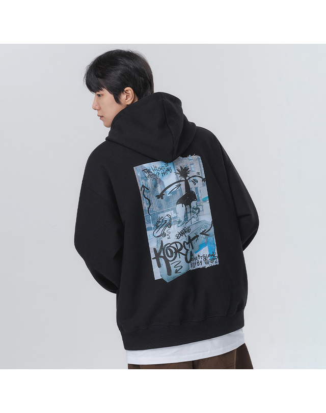 앨빈클로 앨빈클로 SKATER 오버핏 후드티 AVH295 (2 COLOR) 착용컷