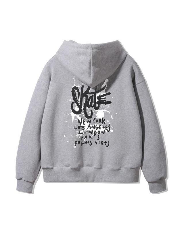 앨빈클로 [기모추가] 앨빈클로 SKATE 오버핏 후드티 AVH270 (3 COLOR) 착용컷
