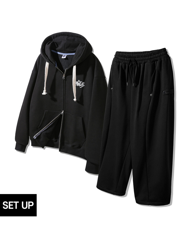 앨빈클로 [SET] 앨빈클로 RITUAL 후드집업 벌룬 스웨트 팬츠 셋업 착용컷