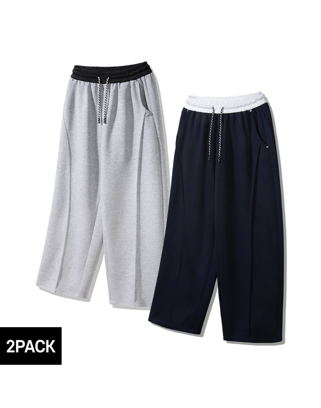 앨빈클로 [2PACK] 앨빈클로 스트링 포인트 밴딩 컬러 스웨트 팬츠 2종 패키지 착용컷